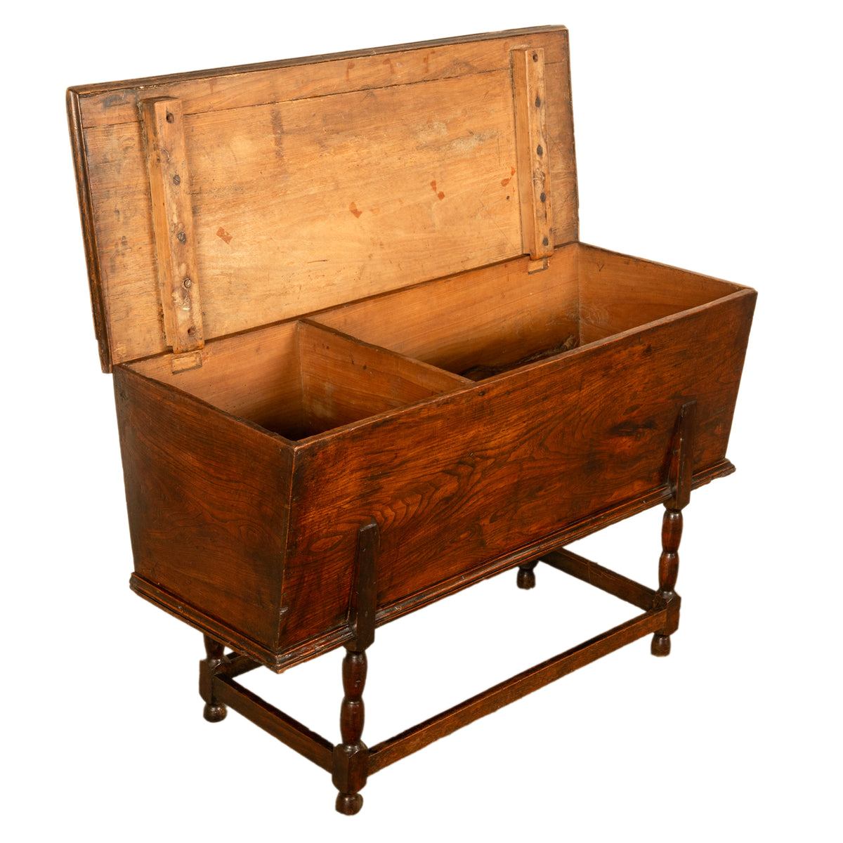 Antique Georgian Country 18th Century Elm Dough Bin Baker's Table Chest 1780