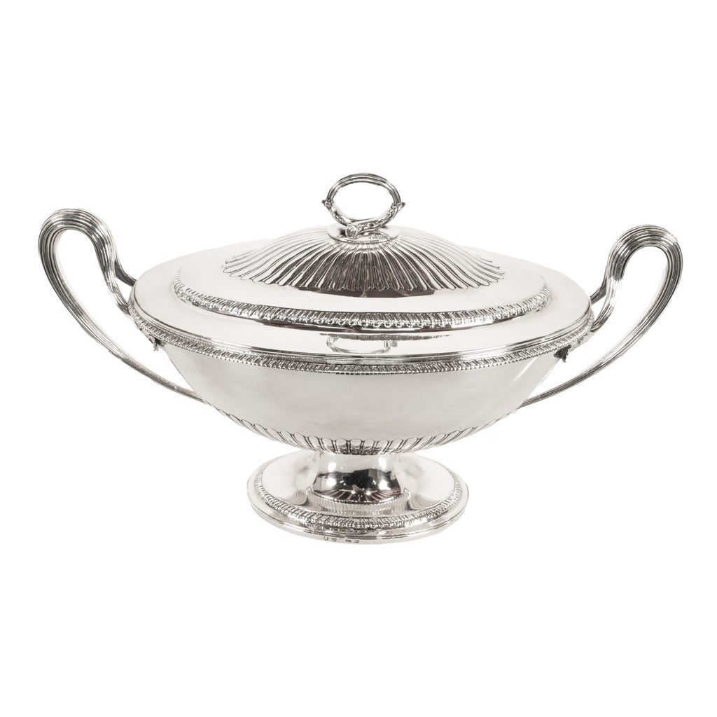 Antique George III Sterling Silver Soup Tureen Cover Benjamin Laver London 1787
