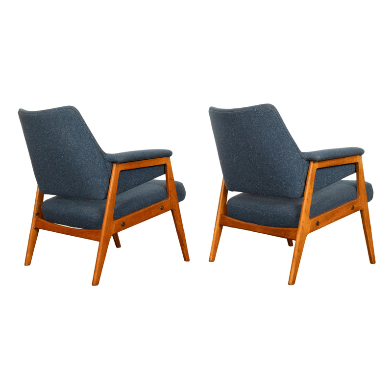 Pair Danish MId Century Modern Arm Chairs Karl-Erik Ekselius for JOC Möbler 1960
