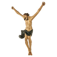 Antique German Baroque Carved Wooden Painted Corpus Christi Christ Statue 1600