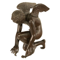 Monumental Antique French Bronze Sculpture Statue Cupid & Marble Ormolu Pedestal by Antoine-Denis Chaudet, 1870