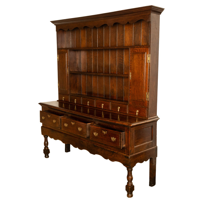 Antique 18th Century Georgian Oak Welsh Dresser Plate Rack Server Sideboard 1780