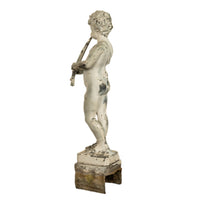 Antique French Lead Garden Statue Fountain Piping Boy Pan Putto Bacchante 1880