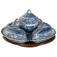 Antique Copeland Spode Blue & White Porcelain "Italian" Pattern Lazy Susan 1890