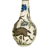 Antique 19th C Ottoman Persian Islamic Qajar Period Iznik Pottery Bottle Vase