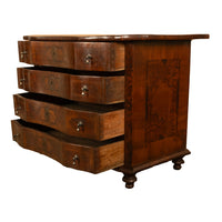Antique Austrian Baroque Inlaid Walnut Burl Chest of Drawers Dresser Commode 1760