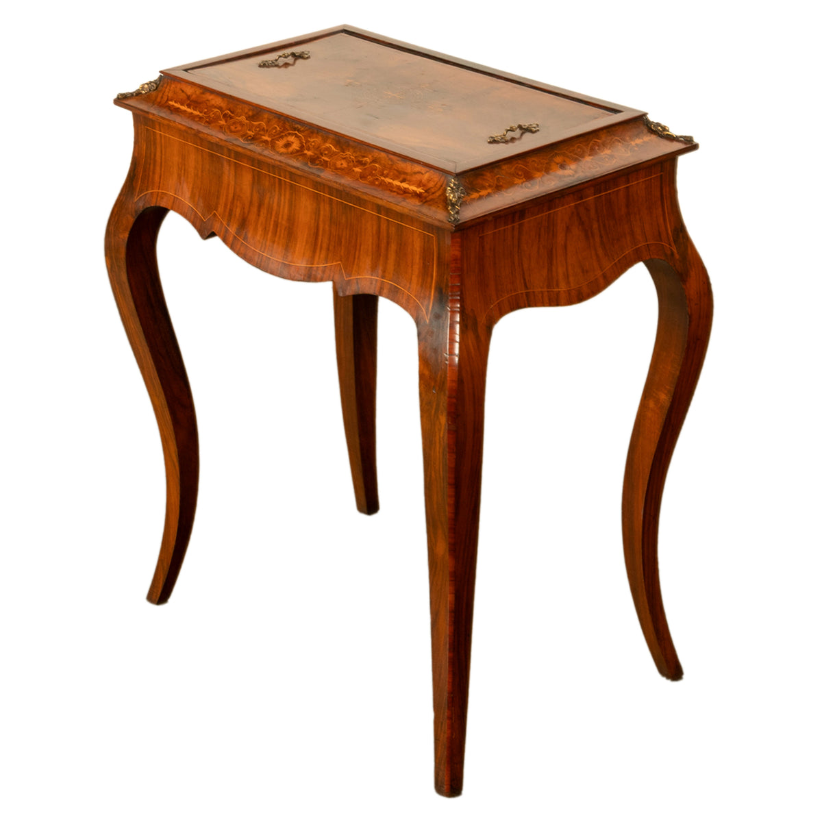 Antique French Marquetry Rosewood & Ormolu Jardiniere Wine Celarette Table 1860