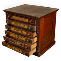 Antique Eastlake Clark's Walnut Mercantile Store Advertising Thread Cabinet 1880