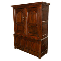 Antique 18th Century Welsh Oak Press Livery Housekeepers Cupboard Cabinet 1750