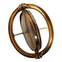 Antique 10K Gold Victorian Swivel Mourning Cameo Brooch Locket Tooth & Hair 1860