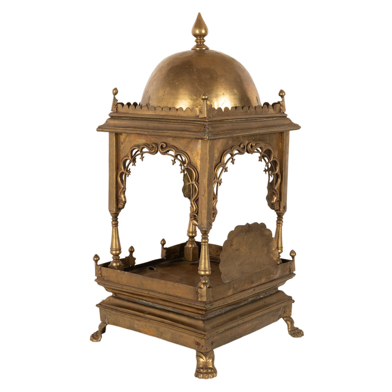 Large Antique East Indian Brass Hindu Altar Temple Statue Shrine Mandir 1880