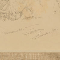 Two American Old West Watercolor Painting Ink & Pencil Drawings Cowboy Horses by Edward (John Edward) Borein, 1898