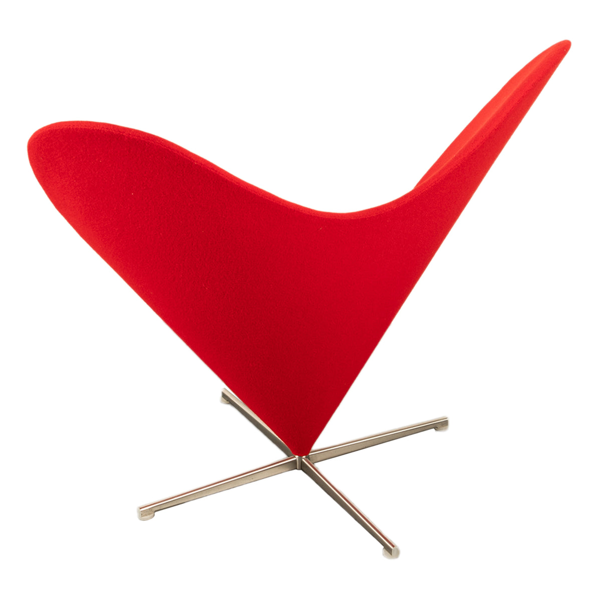 Mid Century Modern Red Heart Cone Chair Verner Panton for Vitra Mint Condition