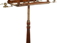 Antique Georgian Brass-Mounted Candle Sconces Mahogany Duet Music Stand 1790