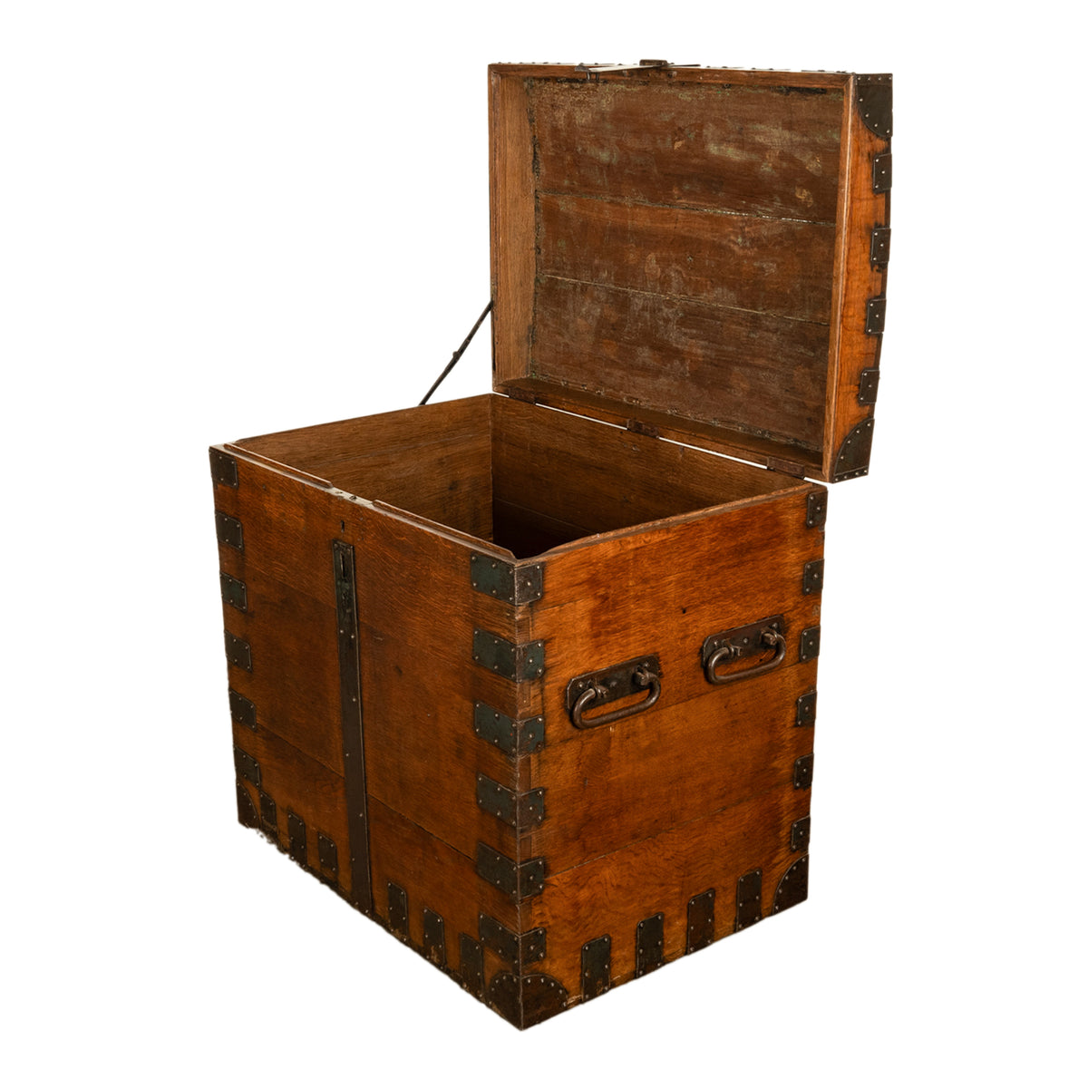 Antique Oak Iron Large Silver Chest Downton Abbey Highclere Castle C.F. Hancock London Circa 1850