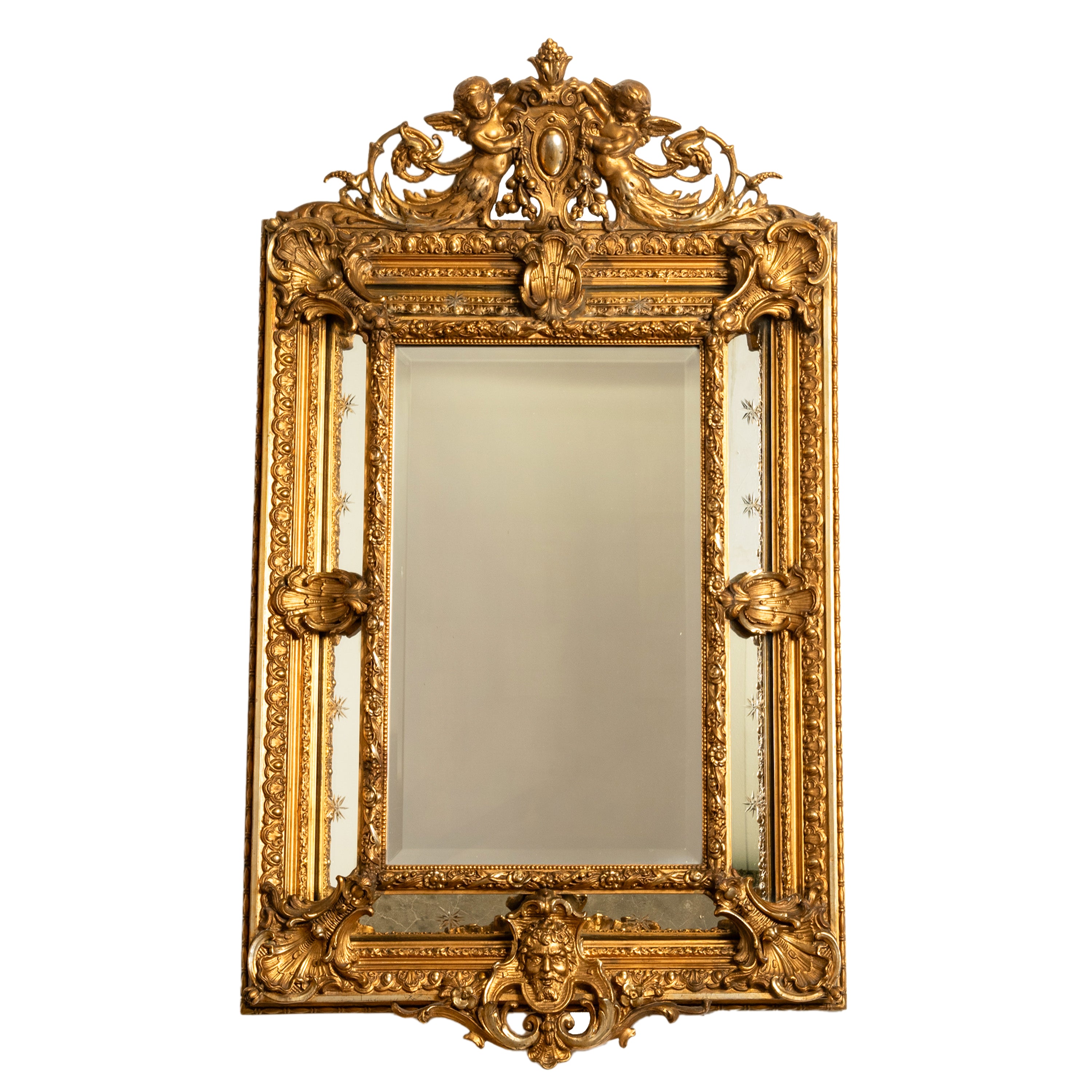 レッドスターライン パブミラー Antique French Giltwood Neoclassical Rococo Mirror Etched