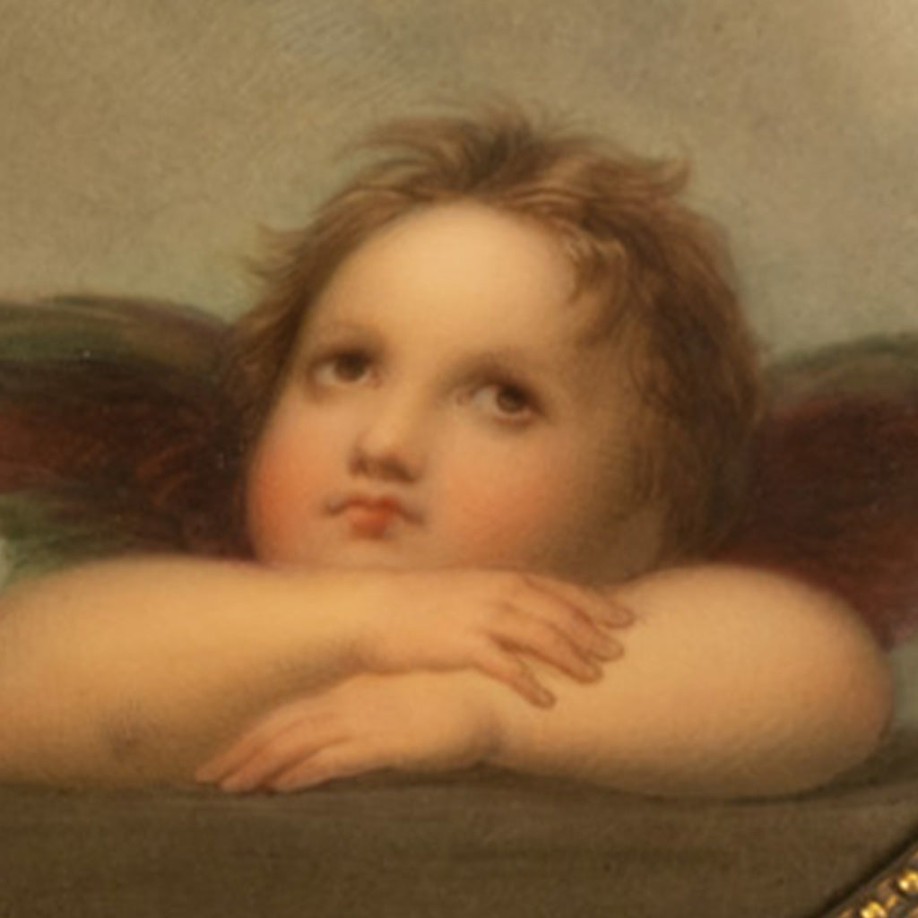 Genuine Antique KPM Berlin Porcelain Hand Painted Raphael's Angels Putti 1890