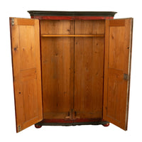 Antique 19th Century German Painted Cabinet Wedding Armoire "Four Seasons" 1850