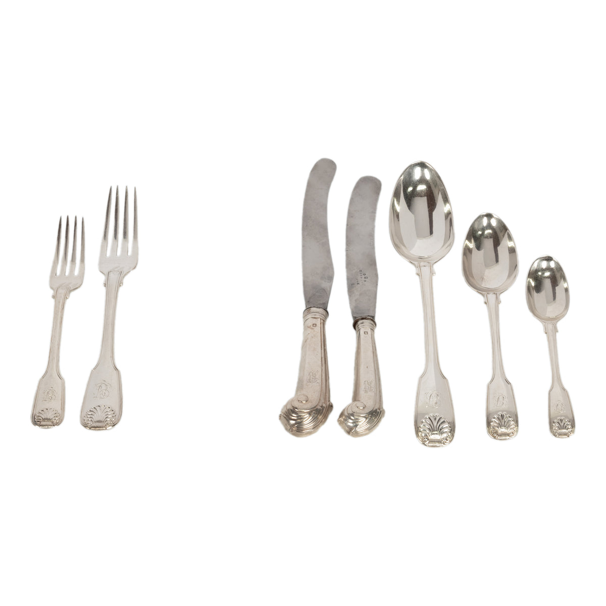 Antique Set Georgian Dining Sterling Silver Cutlery William Tuite Garrard Co London 110 pieces 1788