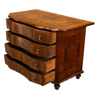 Antique Austrian Baroque Inlaid Walnut Burl Chest of Drawers Dresser Commode 1760