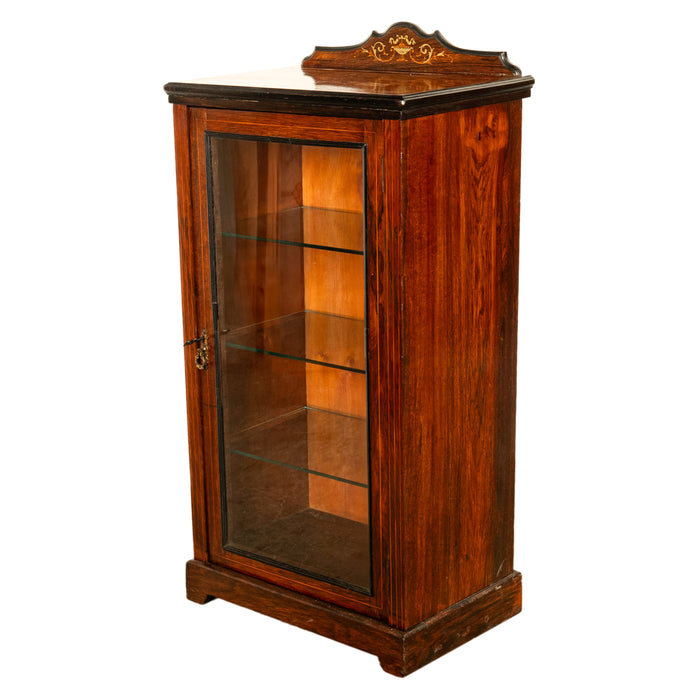 Antique 19th C Inlaid Rosewood Sheet Music Cabinet Display Cabinet Vitrine 1870