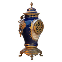 Antique French Sèvres Porcelain G. Poitevin Ormolu Japy Freres 8 Day Clock 1875