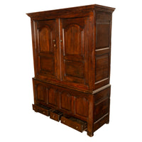 Antique 18th Century Welsh Oak Press Livery Housekeepers Cupboard Cabinet 1750