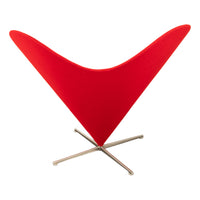 Mid Century Modern Red Heart Cone Chair Verner Panton for Vitra Mint Condition