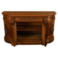 Antique 19thC French Black Forest Carved Oak Hunt Buffet Sideboard Bar 1870