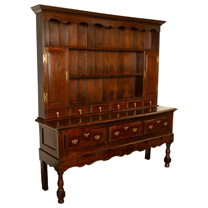 Antique 18th Century Georgian Oak Welsh Dresser Plate Rack Server Sideboard 1780