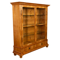 Antique Austrian Cherry Wood Biedermeier Display Library Cabinet Bookcase 1840