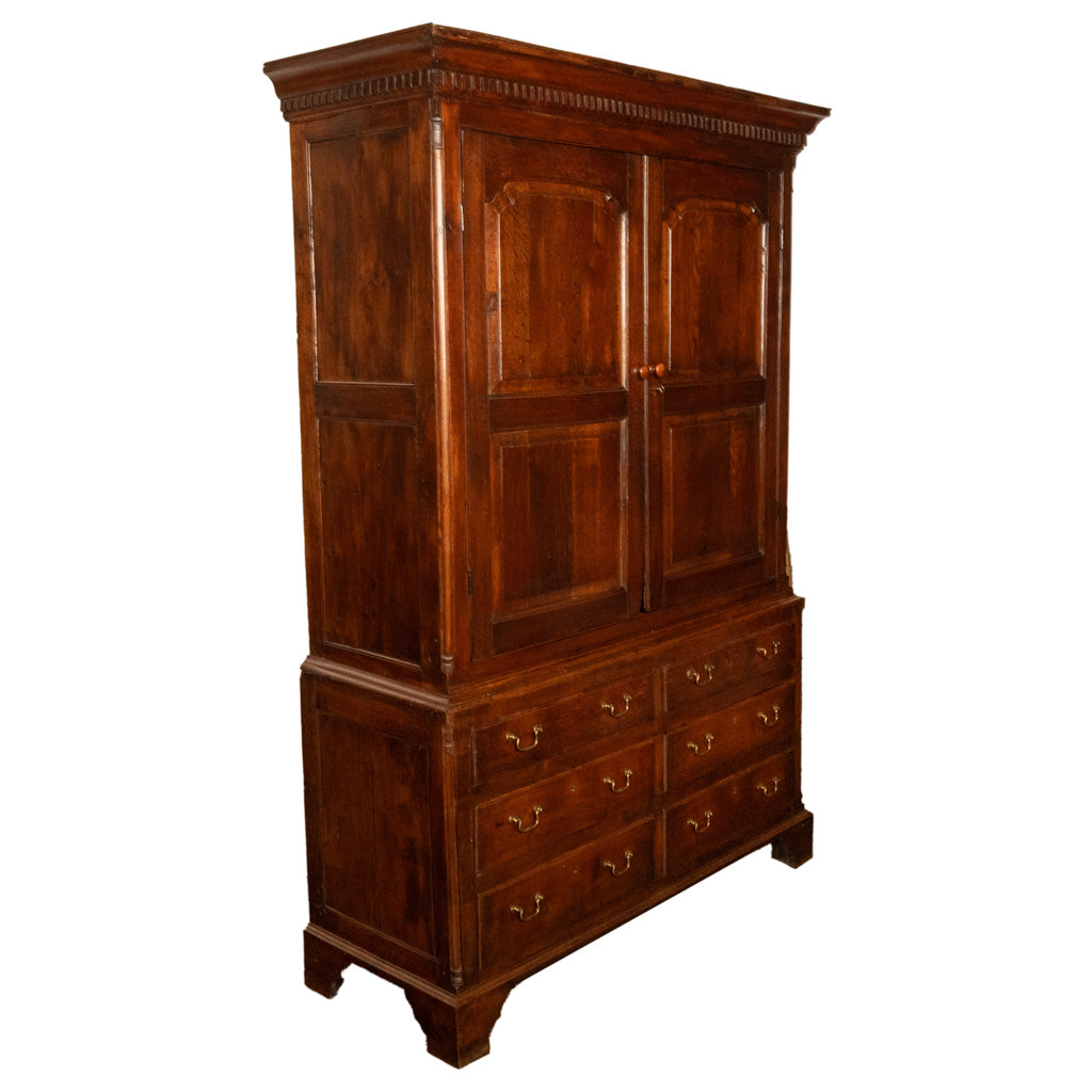 Antique 18thC Georgian Oak Welsh Livery Housekeepers Press Cupboard Cabinet 1740