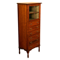 Antique Inlaid Mahogany Sheraton Regency Revival Sheet Music Filing Cabinet 1890