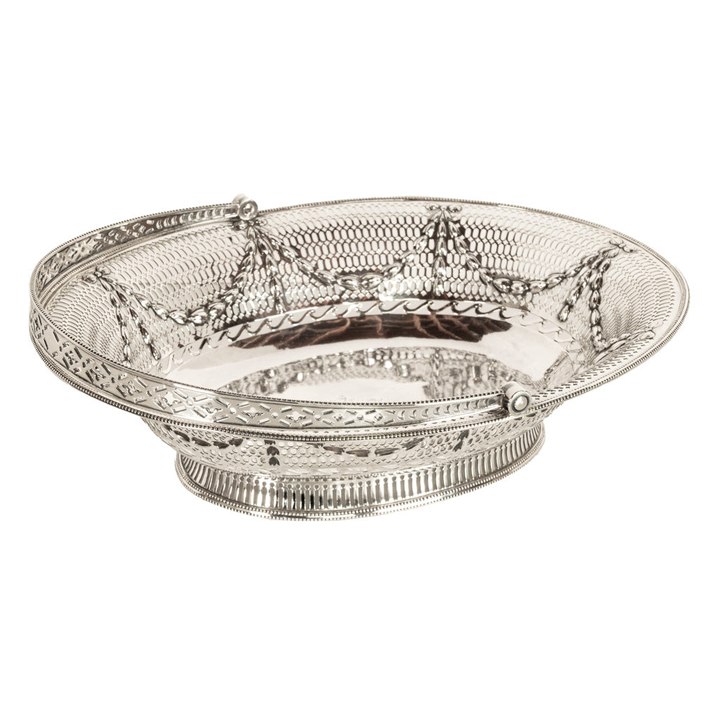 Antique Georgian Sterling Silver Pierced Basket by Richard Morton Sheffield 1778