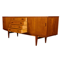 Mid Century Modern Danish Teak Logn John Credenza Sideboard by Lyby Mobler 1960s