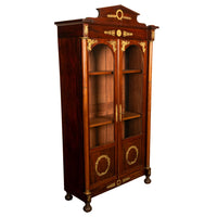 Antique French Empire Mahogany Ormolu Bookcase Bibliotheque Display cabinet 1810