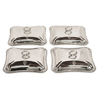 Set Four Georgian Sterling Silver Entree Dishes by Fogelberg & Gilbert London Royal Family 1792