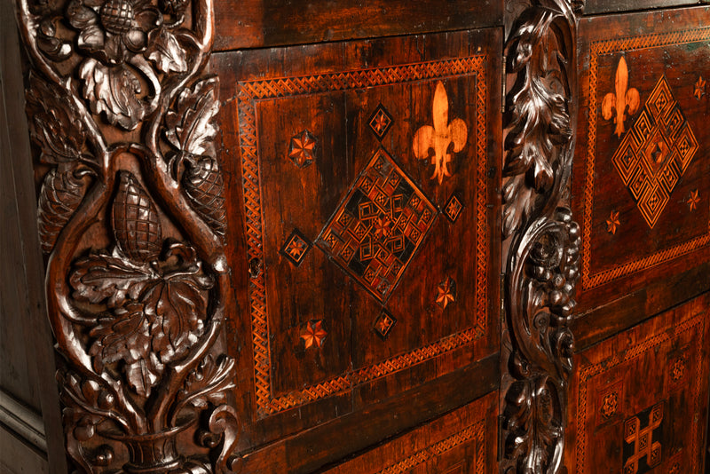 Antique Flemish / Dutch Walnut Marquetry Royal Manuscript Cabinet, circa 1680