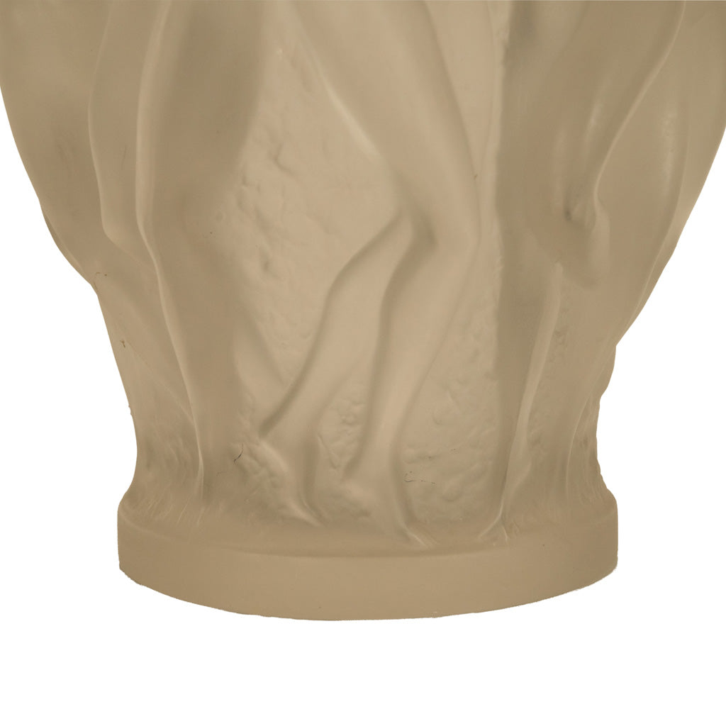 Rene Lalique Large Art Deco Opalescent Glass Crystal Vase Bacchantes Signed 1927