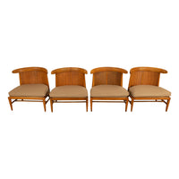 Mid Century Modern 54" Coffee Table Set 4 Slipper Chairs Signed Tomlinson 1959