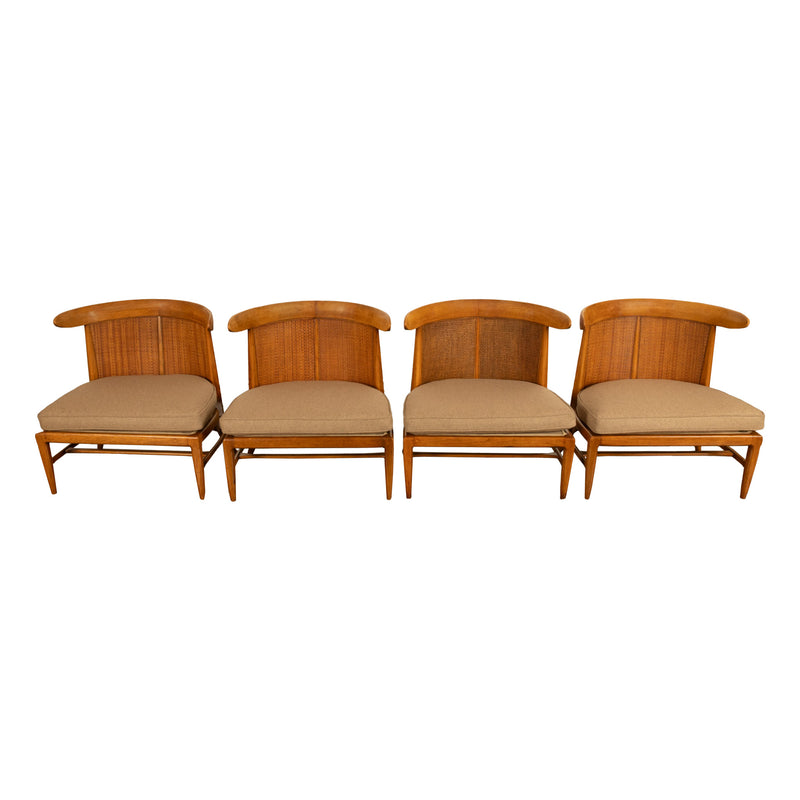 Mid Century Modern 54" Coffee Table Set 4 Slipper Chairs Signed Tomlinson 1959