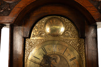 Antique Georgian Tall Case 8 Day Grandfather Calendar Clock Carved Oak Case 1780