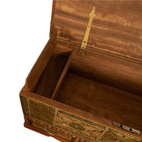 Antique 19thC Zanzibar Omani Teak & Brass Stud & Copper Clad Dowry Chest 1890