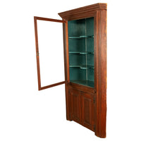 Antique American Painted Pine Federal Country Corner Cabinet Pennsylvania 1820