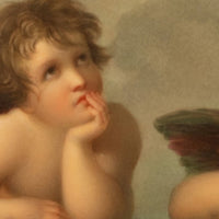 Genuine Antique KPM Berlin Porcelain Hand Painted Raphael's Angels Putti 1890
