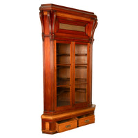 Antique Monumental Victorian Mansion Eastlake Fir Corner Cupboard Cabinet Oregon,  circa 1882