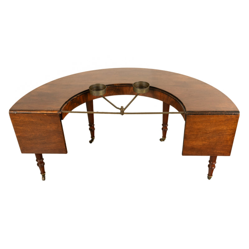 Antique Georgian Regency Mahogany Horseshoe Hunt Wine Tasting Social Table 1820