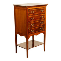 Antique Edwardian Sheraton Inlaid Mahogany Sheet Music File Cabinet Chest 1900