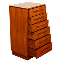 Mid Century Modern Danish G Plan Teak Tall Dresser Chest Six Drawers Fresco 1966