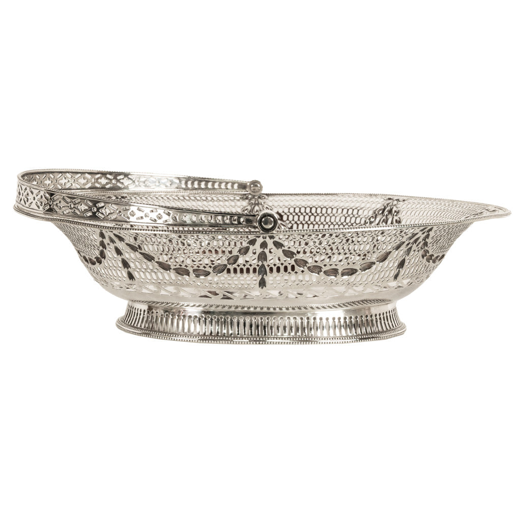 Antique Georgian Sterling Silver Pierced Basket by Richard Morton Sheffield 1778